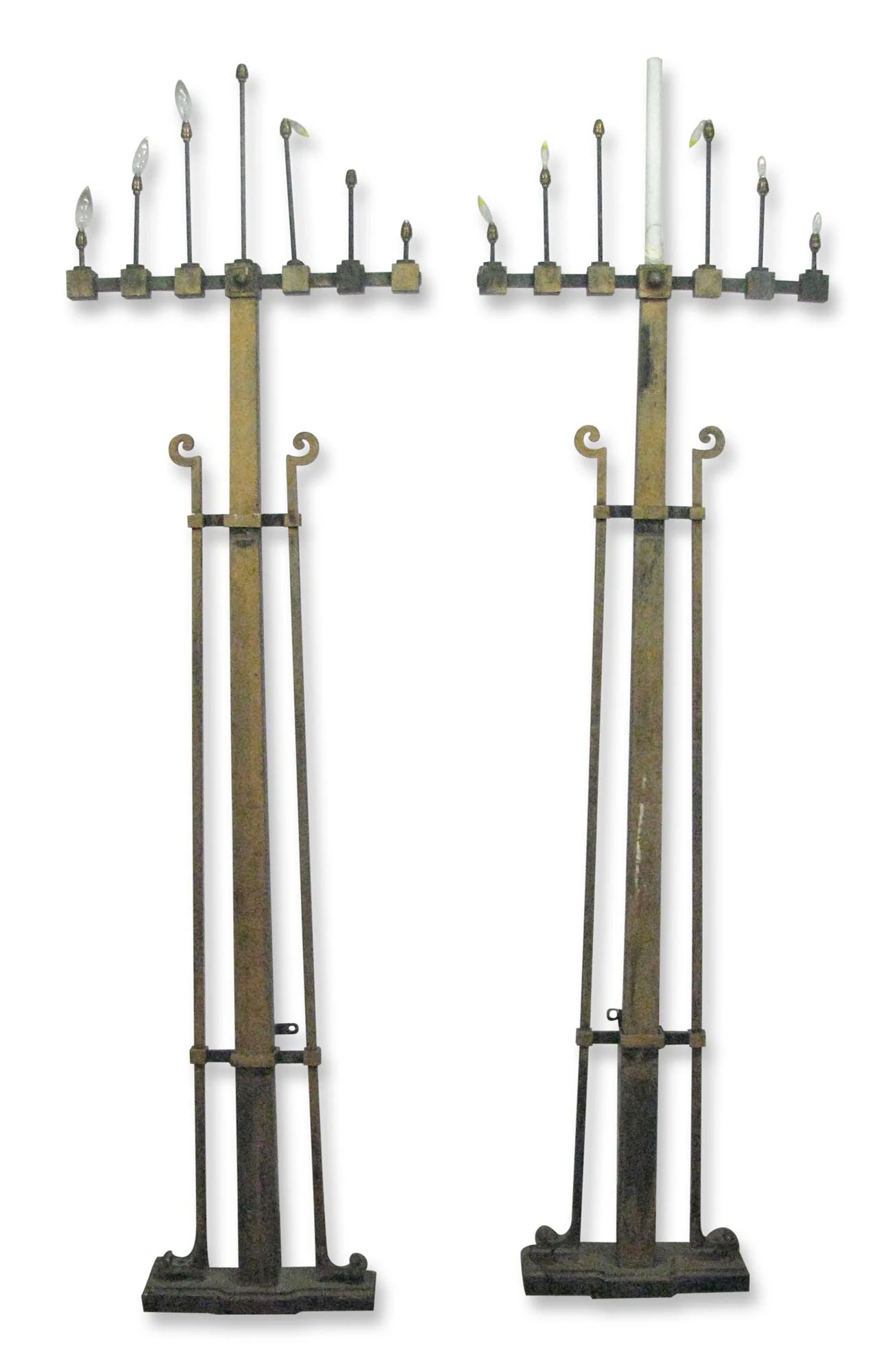 Pair Of Arts & Crafts Iron Light Floor Lamps 3 Pair Of Arts & Crafts Iron Light Floor Lamps