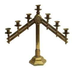 Single Seven Light Brass Candelabra