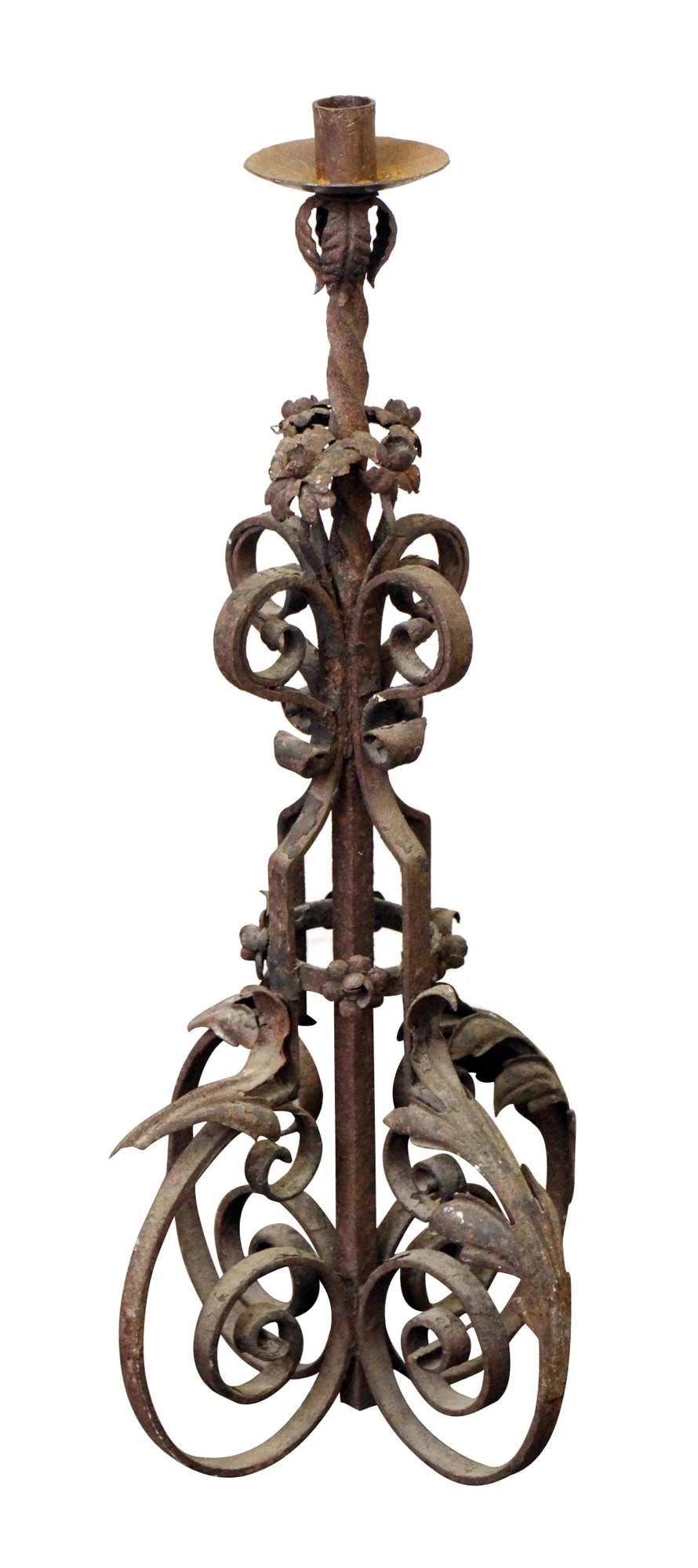 19th Century Wrought Iron Standing Lantern 5 19th Century Wrought Iron Standing Lantern - Image 3