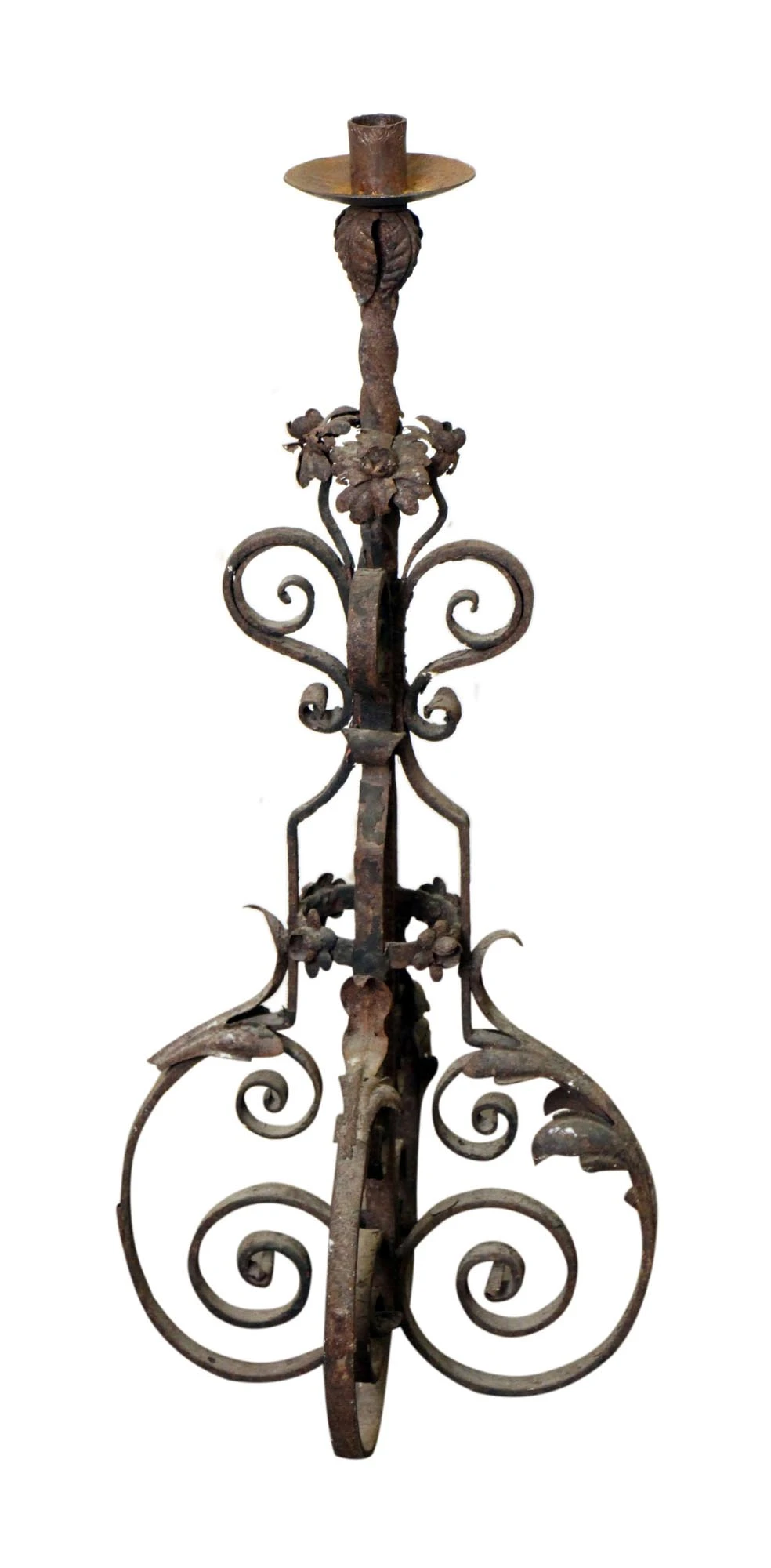 19th Century Wrought Iron Standing Lantern 4 19th Century Wrought Iron Standing Lantern - Image 2