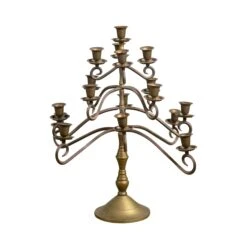 Vintage 17 Arm Brass Candelabra Candlestick Holder