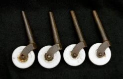 Set Of Antique White 1.625 In. Porcelain Caster Wheels 7 Set Of Antique White 1.625 In. Porcelain Caster Wheels -OGT Sale Store casters q274237