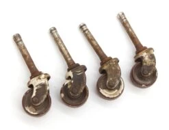 Set Of 4 Vintage Steel & Brown Plastic Caster Wheels 6 Set Of 4 Vintage Steel & Brown Plastic Caster Wheels -OGT Sale Store casters q286633