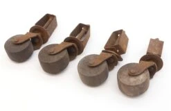 Set Of 4 Industrial Cast Iron Casters With Wooden Wheels 6 Set Of 4 Industrial Cast Iron Casters With Wooden Wheels -OGT Sale Store casters q287030