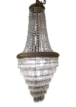 1920s Art Deco Crystal Theater Chandelier