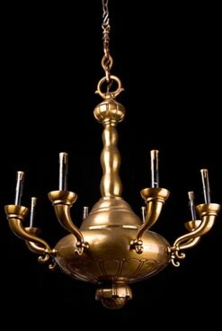 1930s Art Deco Style French 8 Arm Chandelier