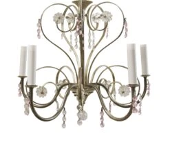 1950s Petite French Chandelier Silver Plate