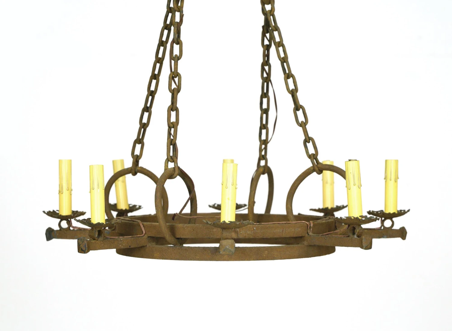 European French 8 Arm Wrought Iron Chandelier 4 European French 8 Arm Wrought Iron Chandelier - Image 2