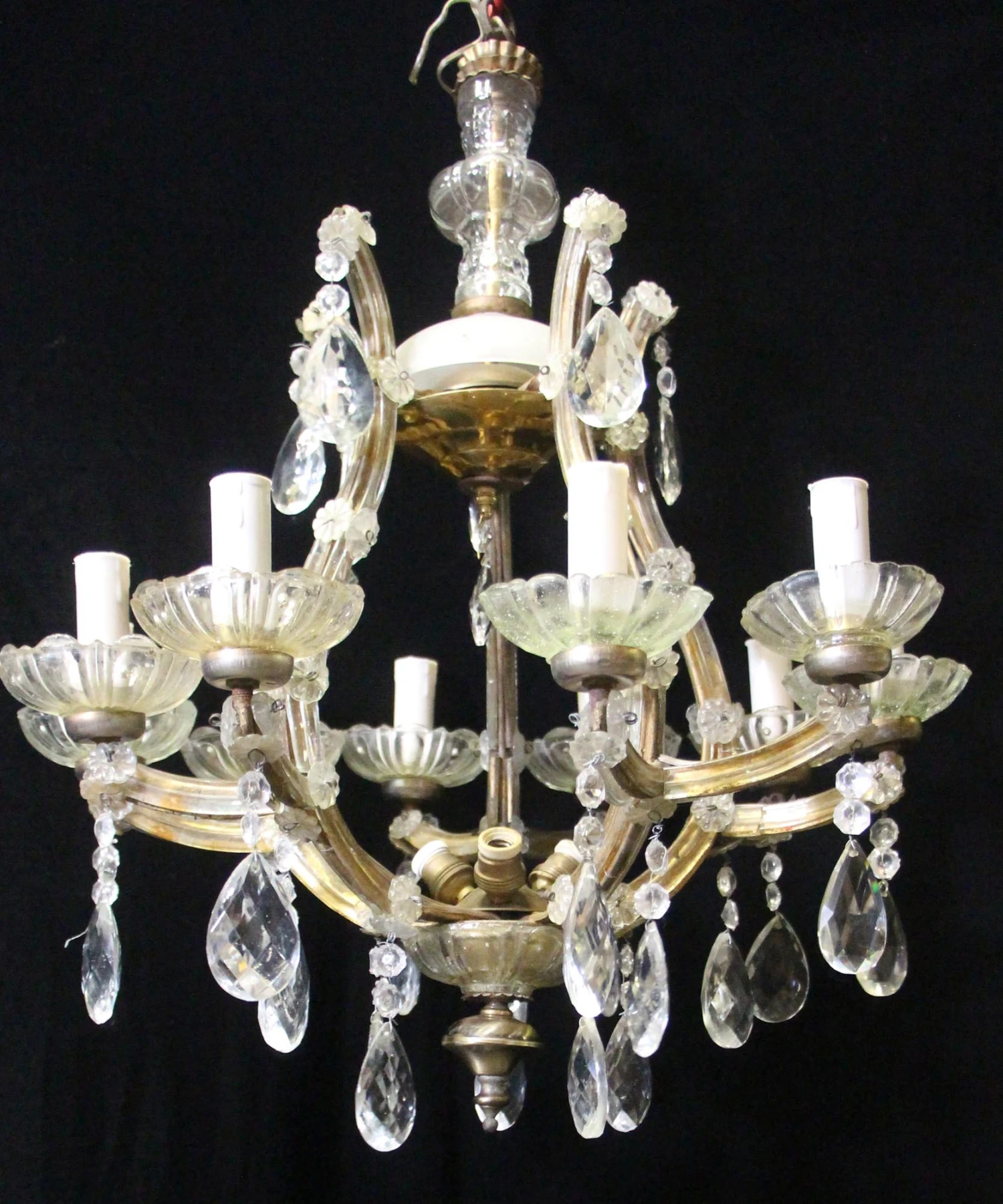 Antique Crystal 10 Arm Marie Therese Chandelier 3 Antique Crystal 10 Arm Marie Therese Chandelier