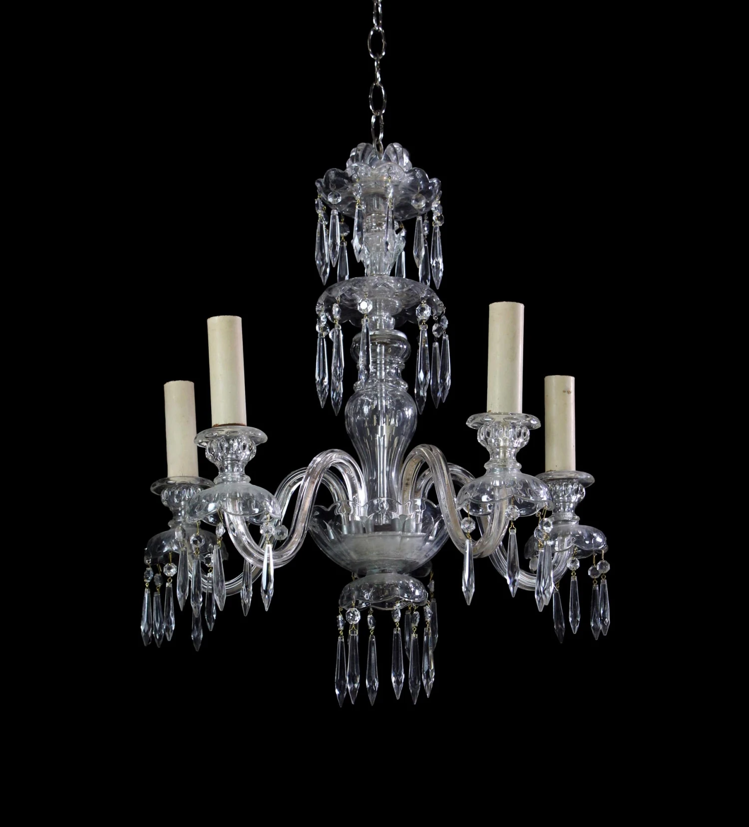 Antique Traditional 5 Arm Clear Crystal Chandelier 3 Antique Traditional 5 Arm Clear Crystal Chandelier