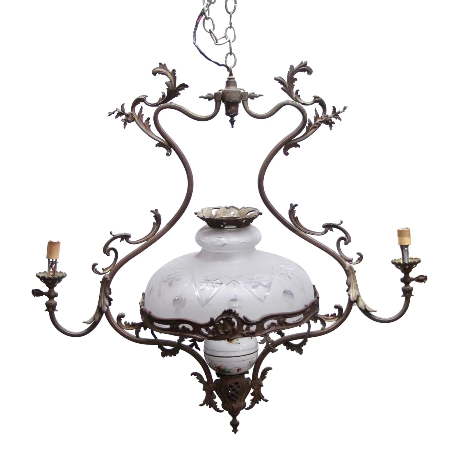 Antique Victorian 2 Arm Bronze Gas Light 3 Antique Victorian 2 Arm Bronze Gas Light