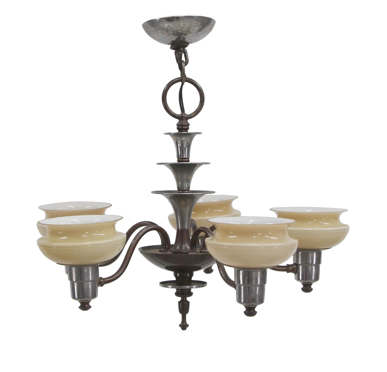 Art Deco 5 Light Chandelier With Jetson Flair 3 Art Deco 5 Light Chandelier With Jetson Flair
