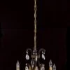 Early 20th Century 6 Arm Black Tole Crystal Chandelier