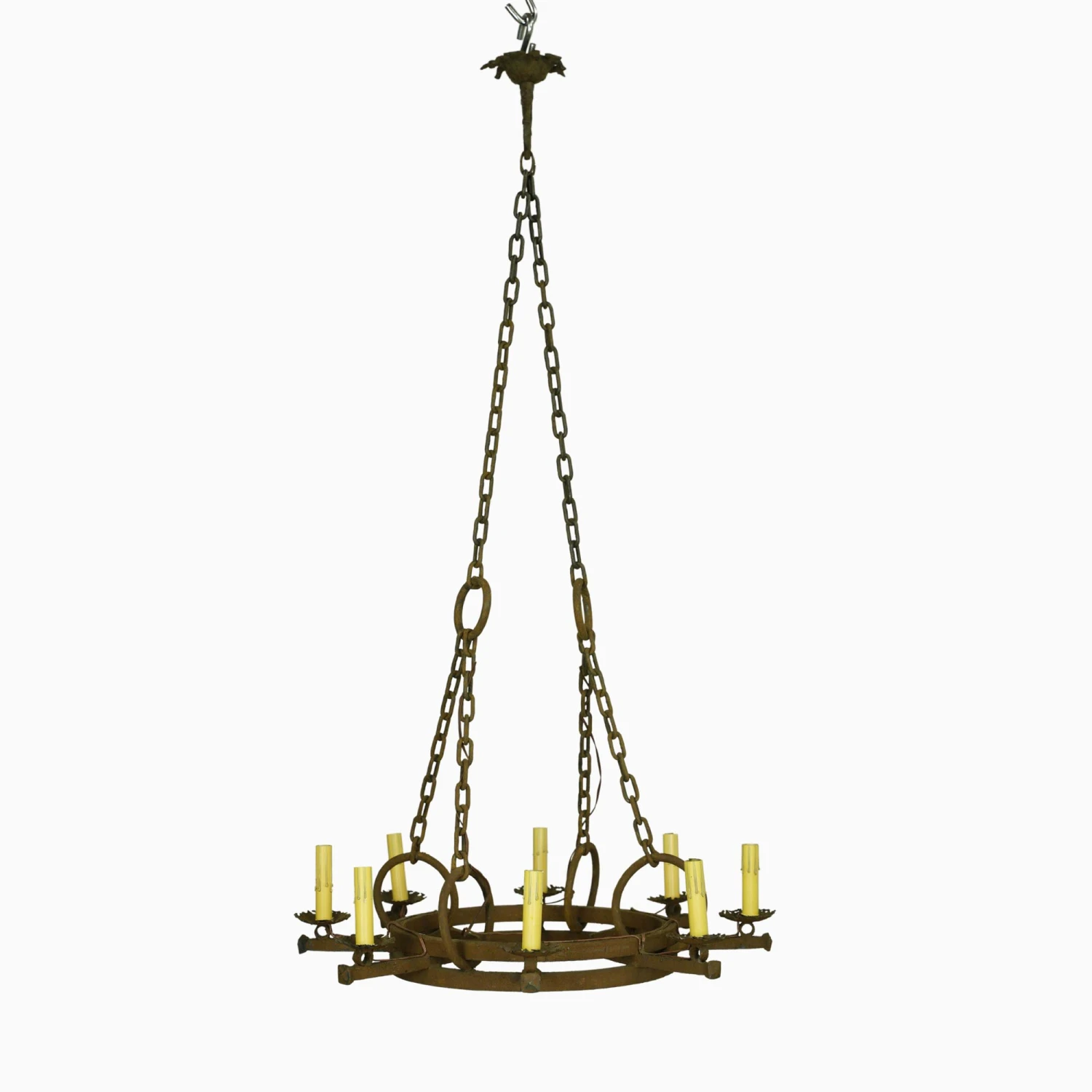 European French 8 Arm Wrought Iron Chandelier 3 European French 8 Arm Wrought Iron Chandelier