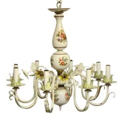 Floral French Country Style Chandelier With 8 Lights