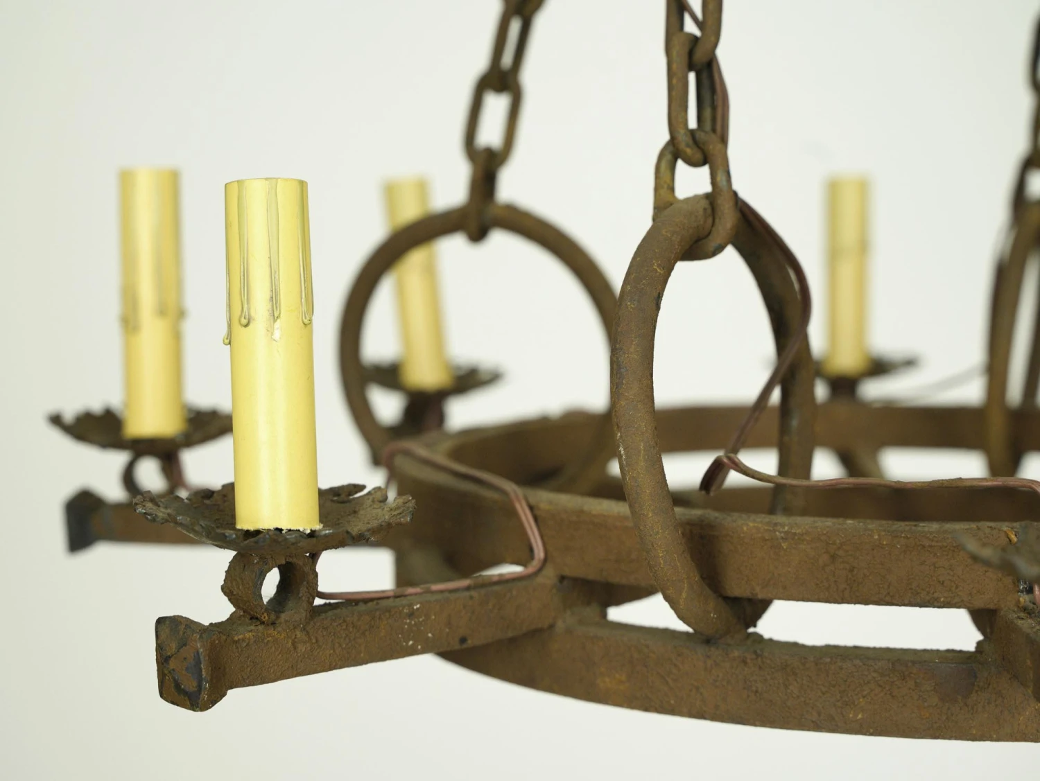 European French 8 Arm Wrought Iron Chandelier 5 European French 8 Arm Wrought Iron Chandelier - Image 3