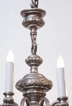 Antique English Regency Silvered Bronze 9 Light Chandelier 14 Antique English Regency Silvered Bronze 9 Light Chandelier -OGT Sale Store chandeliers for sale chc787