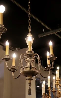 Georgian 6 Arm Silver Over Bronze Chandelier 11 Georgian 6 Arm Silver Over Bronze Chandelier -OGT Sale Store chandeliers for sale l207249