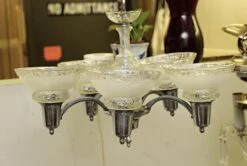 Vintage 5 Light Slip Shade Chrome Art Deco Chandelier 11 Vintage 5 Light Slip Shade Chrome Art Deco Chandelier -OGT Sale Store chandeliers for sale l207725