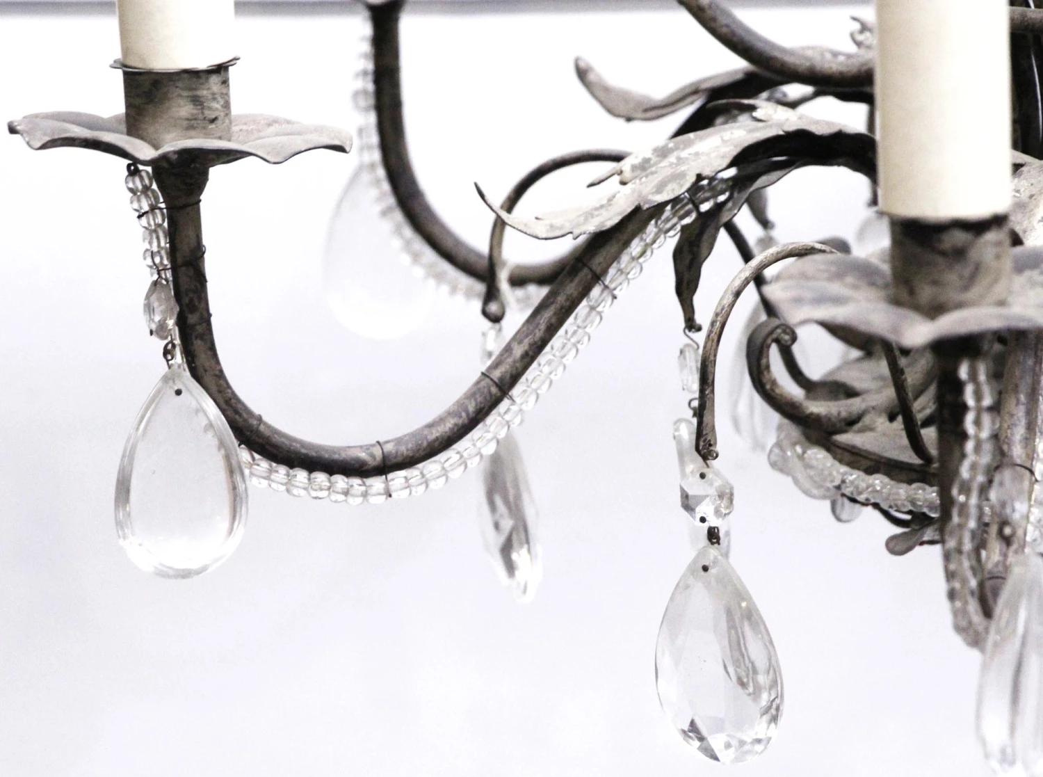 Modern 6 Arm Italian Floral Crystal Chandelier 5 Modern 6 Arm Italian Floral Crystal Chandelier - Image 3