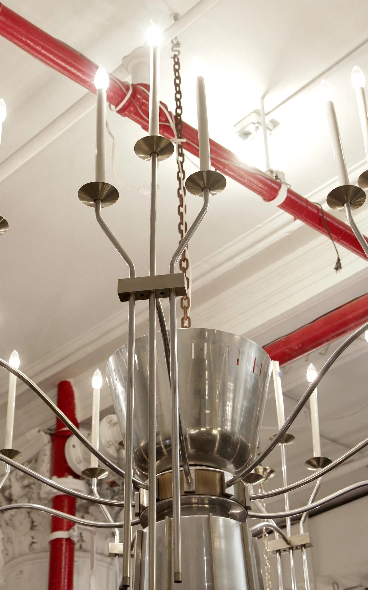 Mid Century Grand 27 Light Aluminum Chandelier 5 Mid Century Grand 27 Light Aluminum Chandelier - Image 3