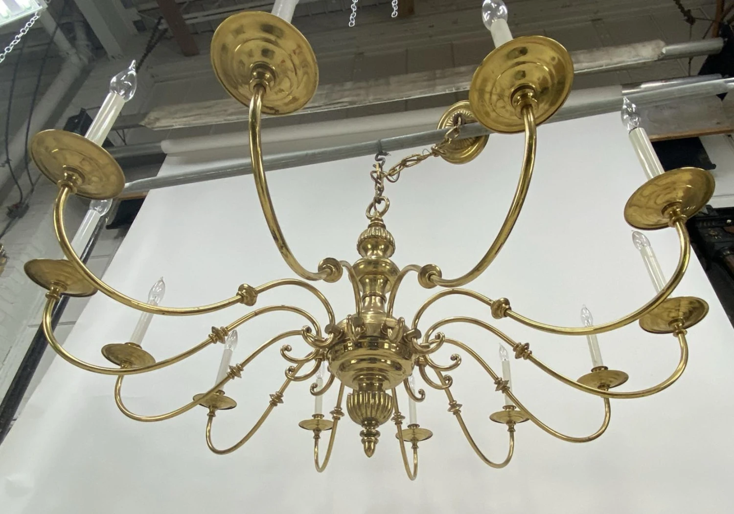 12 Arm Williamsburg Brass 48 In. Ballroom Chandelier 5 12 Arm Williamsburg Brass 48 In. Ballroom Chandelier - Image 3