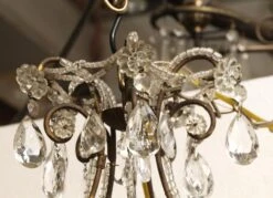 Victorian Wrought Iron & Crystal 5 Arm Chandelier -OGT Sale Store chandeliers for sale p261600