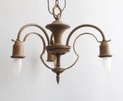 1940s Brass 3 Arm Down Light Chandelier 12 1940s Brass 3 Arm Down Light Chandelier -OGT Sale Store chandeliers for sale p270836