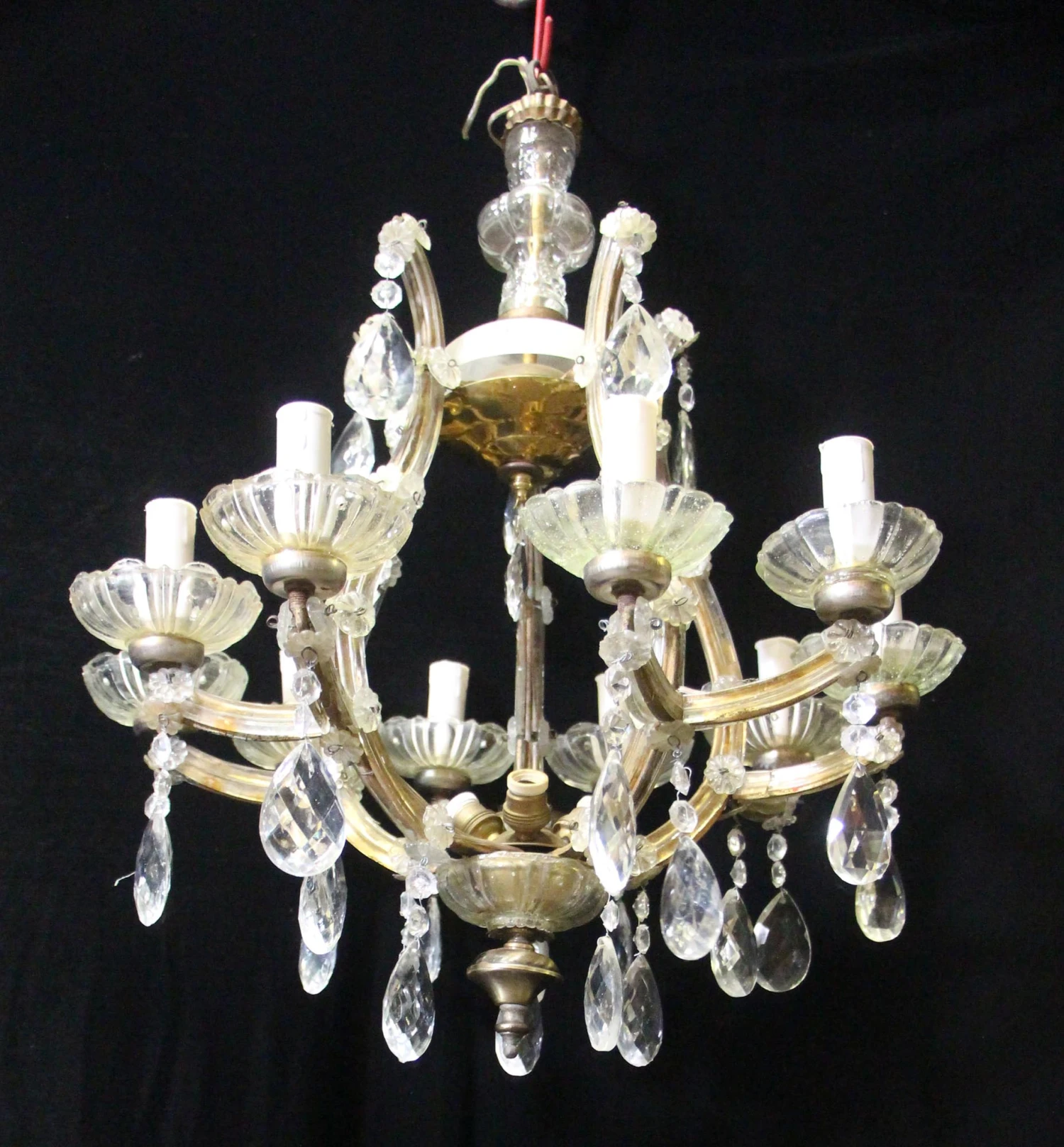Antique Crystal 10 Arm Marie Therese Chandelier 5 Antique Crystal 10 Arm Marie Therese Chandelier - Image 3