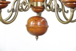 Traditional 5 Brass Plated Arms Medium Tone Wood Chandelier 16 Traditional 5 Brass Plated Arms Medium Tone Wood Chandelier -OGT Sale Store chandeliers for sale q282744