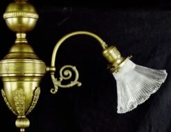 Antique Victorian Gas Converted Electric 2 Down Arm Brass Chandelier 16 Antique Victorian Gas Converted Electric 2 Down Arm Brass Chandelier -OGT Sale Store chandeliers for sale q283280