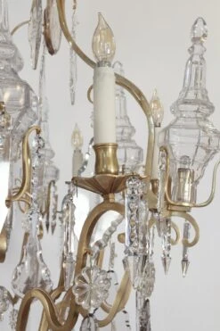 Antique French Louis XV Gilt Bronze & Crystal 20 Arm Cage Chandelier 20 Antique French Louis XV Gilt Bronze & Crystal 20 Arm Cage Chandelier -OGT Sale Store chandeliers for sale q284328