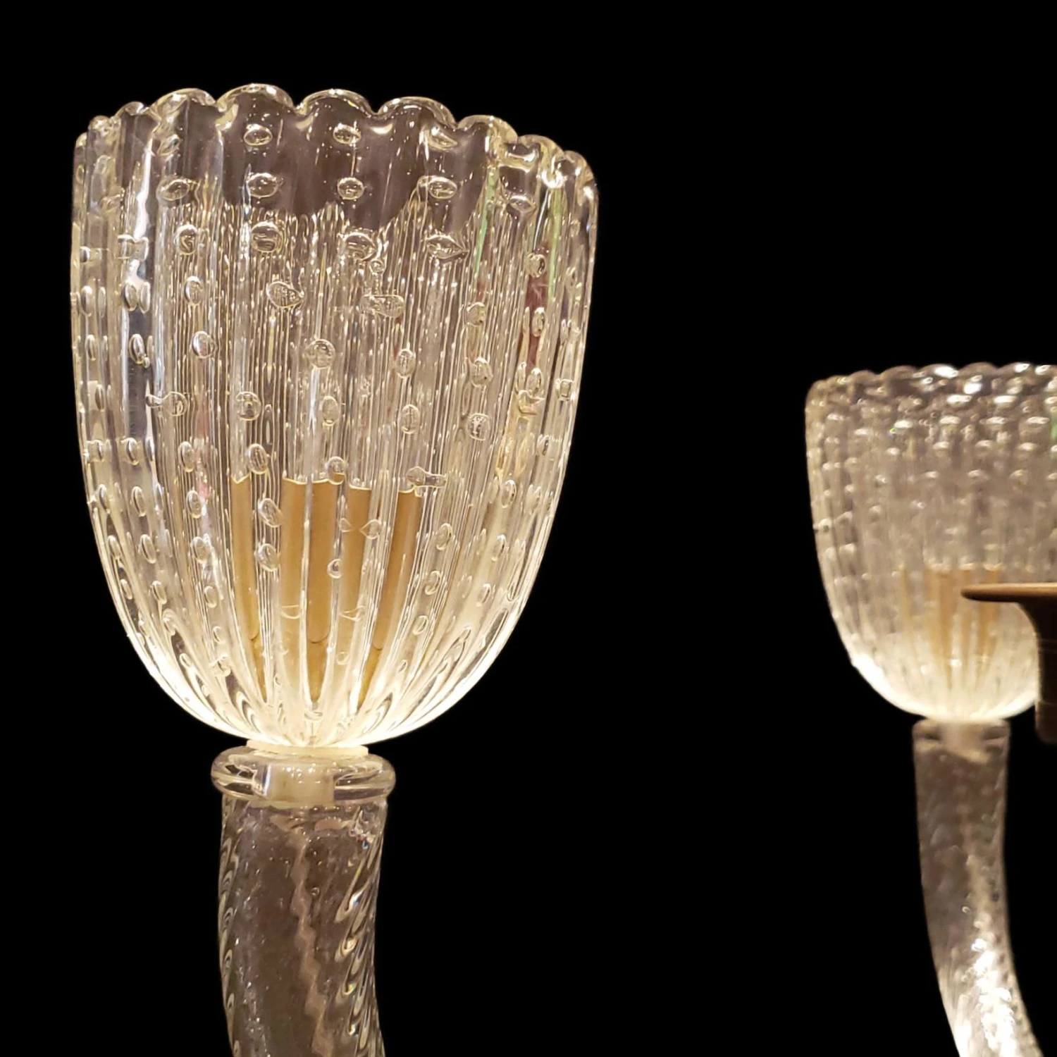 Vintage Clear Control Bubble Murano 4 Arm Crystal Chandelier 5 Vintage Clear Control Bubble Murano 4 Arm Crystal Chandelier - Image 3