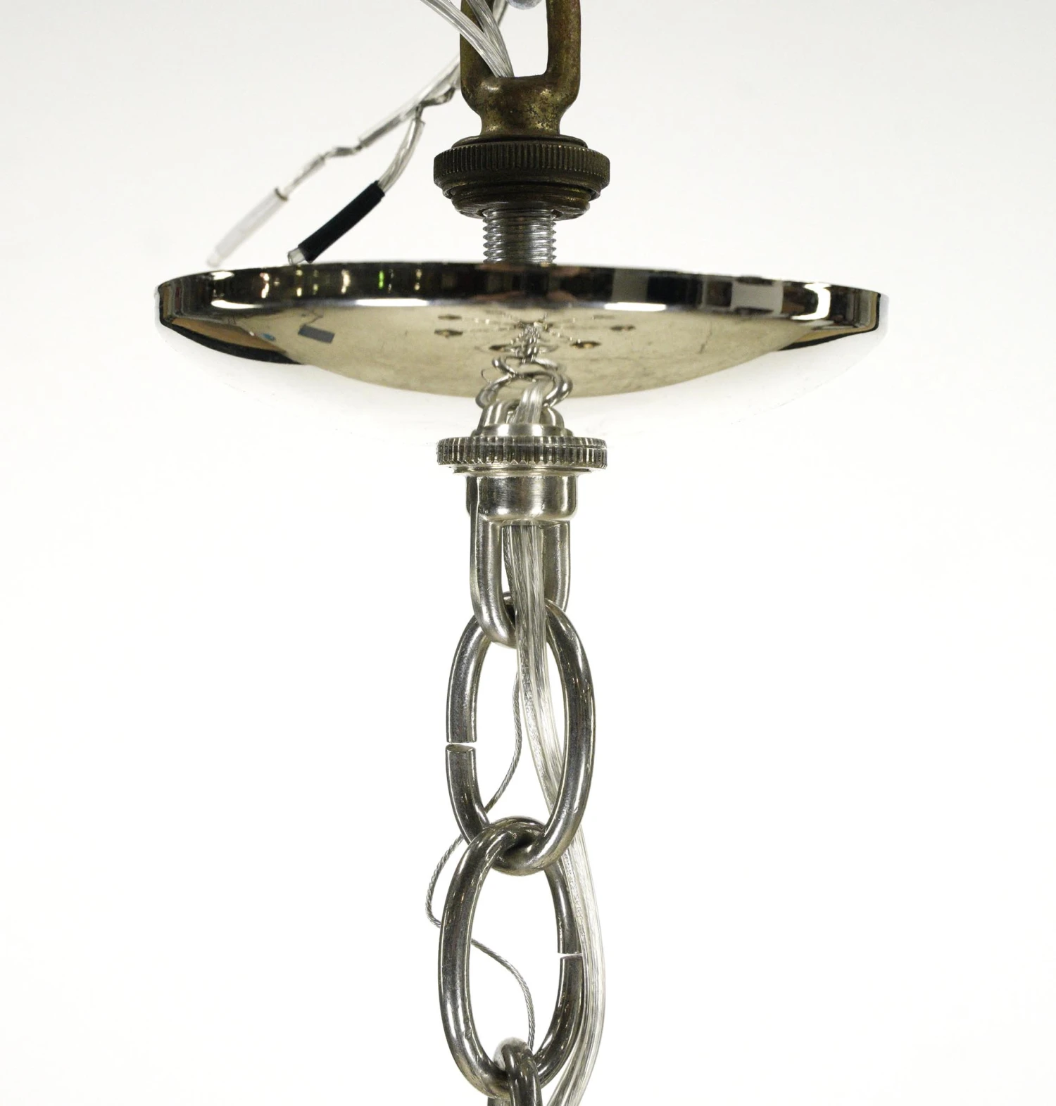 Dutch Style 8 Arm Two Tone Nickel Brass Chandelier 5 Dutch Style 8 Arm Two Tone Nickel Brass Chandelier - Image 3