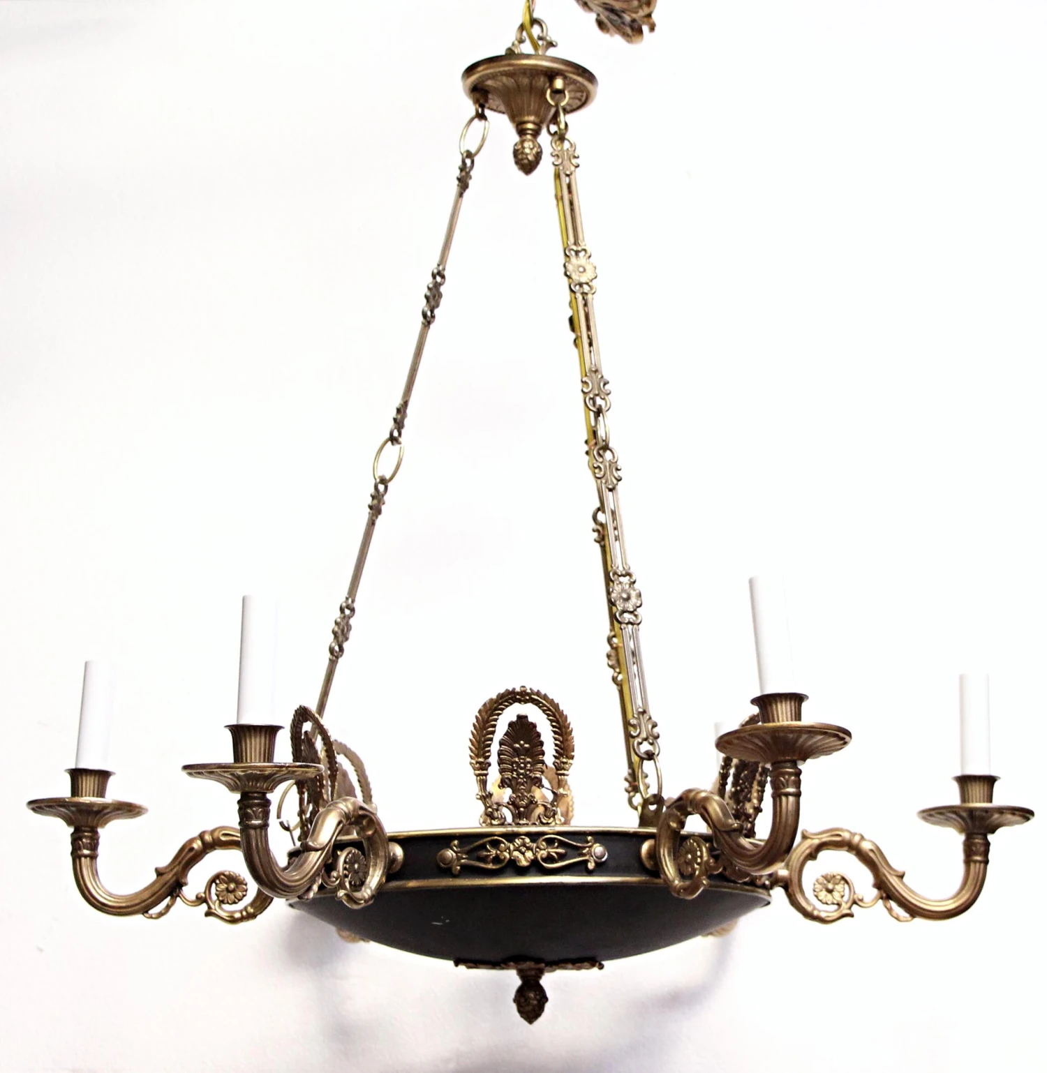 Waldorf Astoria Empire Style 6 Arm Brass Chandelier 5 Waldorf Astoria Empire Style 6 Arm Brass Chandelier - Image 3
