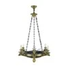 French Empire 6 Arm Lions & Eagles Bronze Chandelier