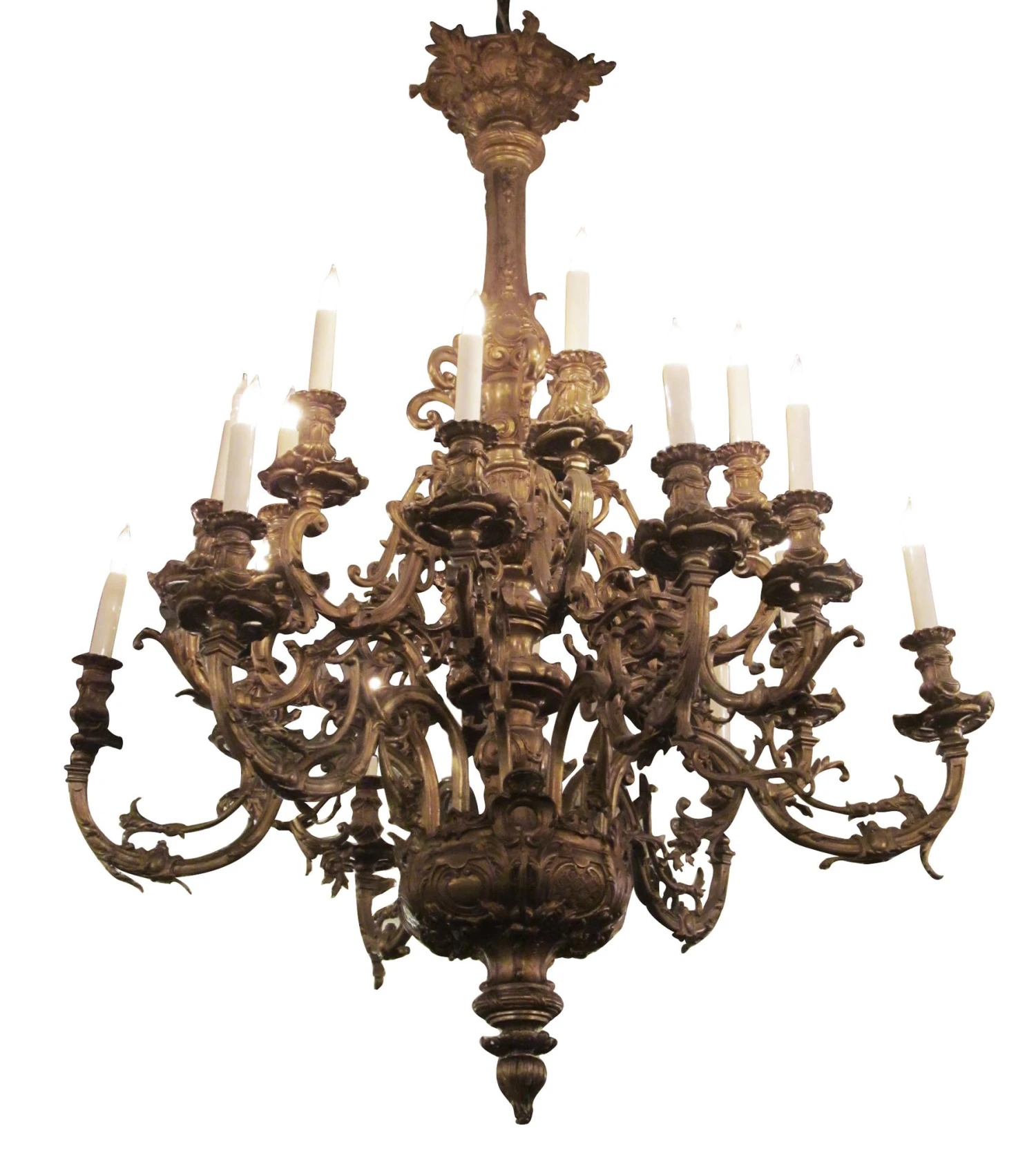 Grand 18 Arm Antique Gilded French Bronze Chandelier 3 Grand 18 Arm Antique Gilded French Bronze Chandelier