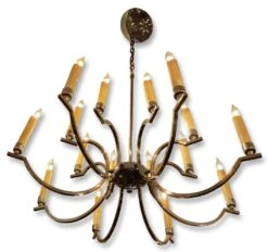 Vintage Nickel Multi Tiered Mid Century Modern Chandelier 7 Vintage Nickel Multi Tiered Mid Century Modern Chandelier -OGT Sale Store chandeliers l207821