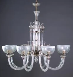Late 20th Century 8 Arm Cut Crystal Fine Osler Chandelier