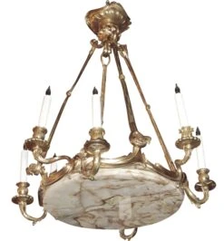 Antique French Gilt Bronze & Marble Chandelier 8 Antique French Gilt Bronze & Marble Chandelier -OGT Sale Store chandeliers m218641