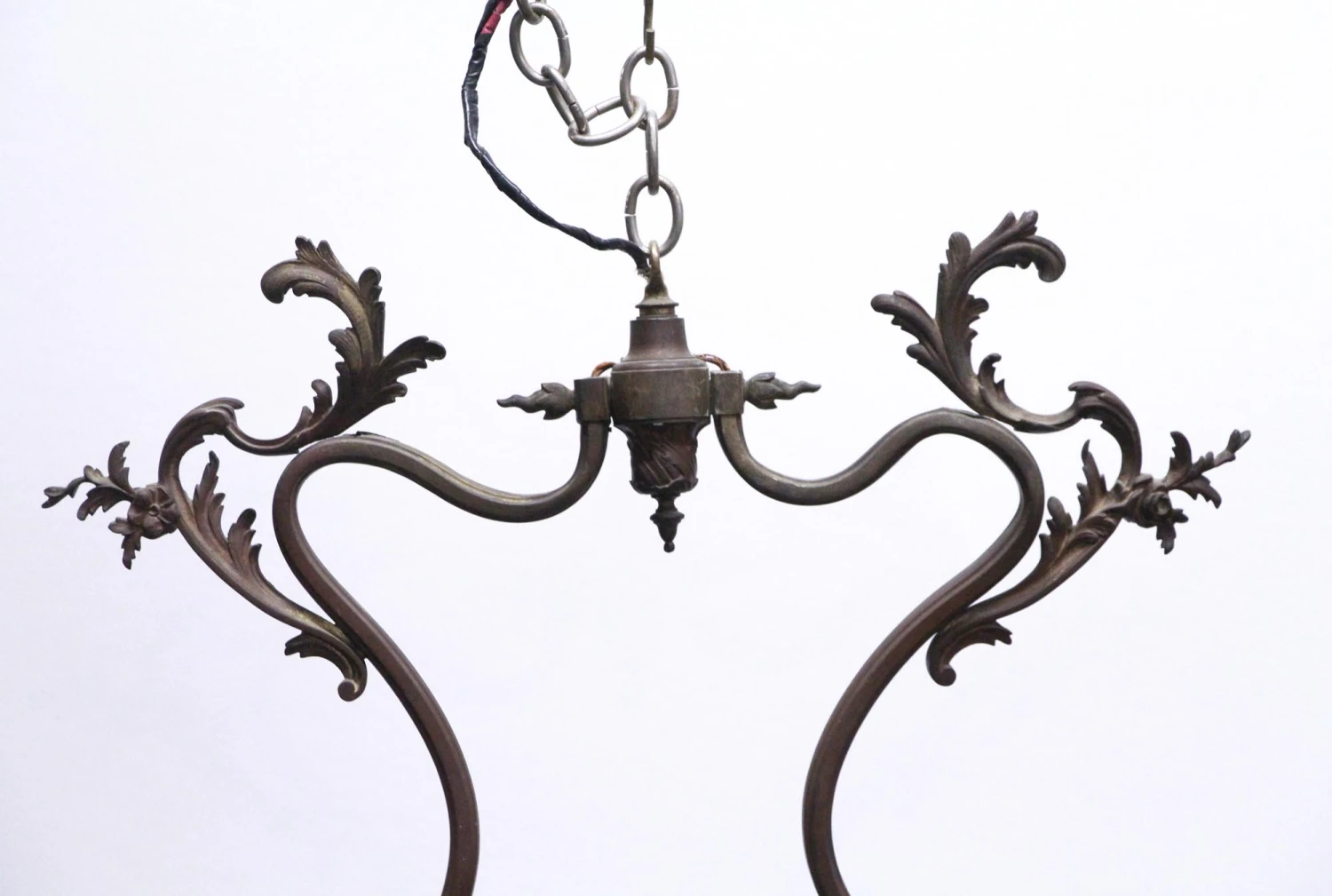Antique Victorian 2 Arm Bronze Gas Light 4 Antique Victorian 2 Arm Bronze Gas Light - Image 2