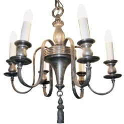 Antique Federal Silver Plated 6 Light Chandelier 7 Antique Federal Silver Plated 6 Light Chandelier -OGT Sale Store chandeliers m233641