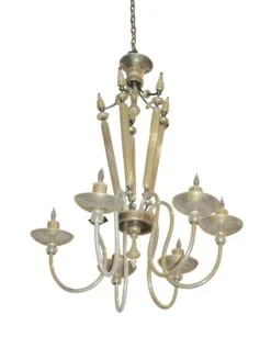 Mid Century Venini Glass 6 Light Chandelier
