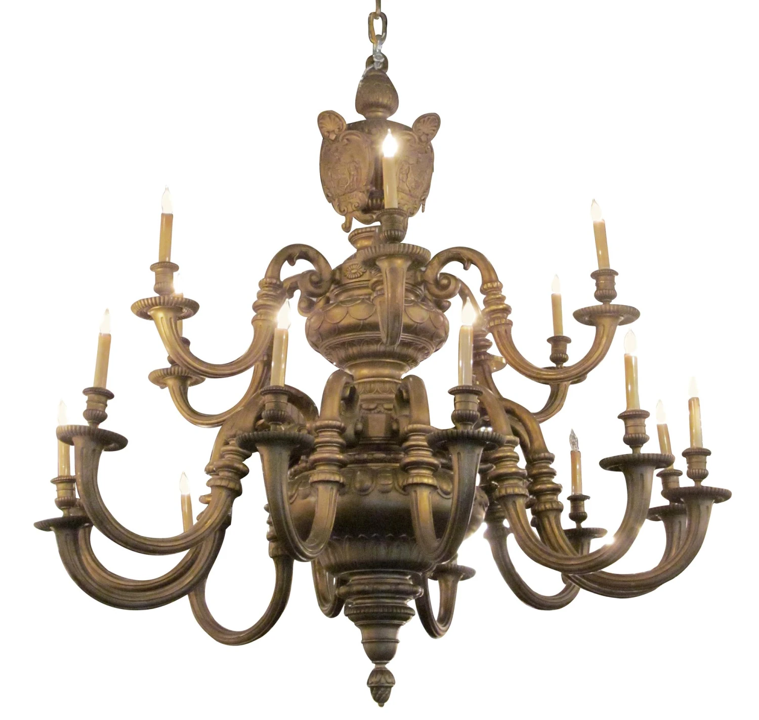 New York City Seal 5 Ft. Gilt Bronze Baroque Style Chandelier 3 New York City Seal 5 Ft. Gilt Bronze Baroque Style Chandelier