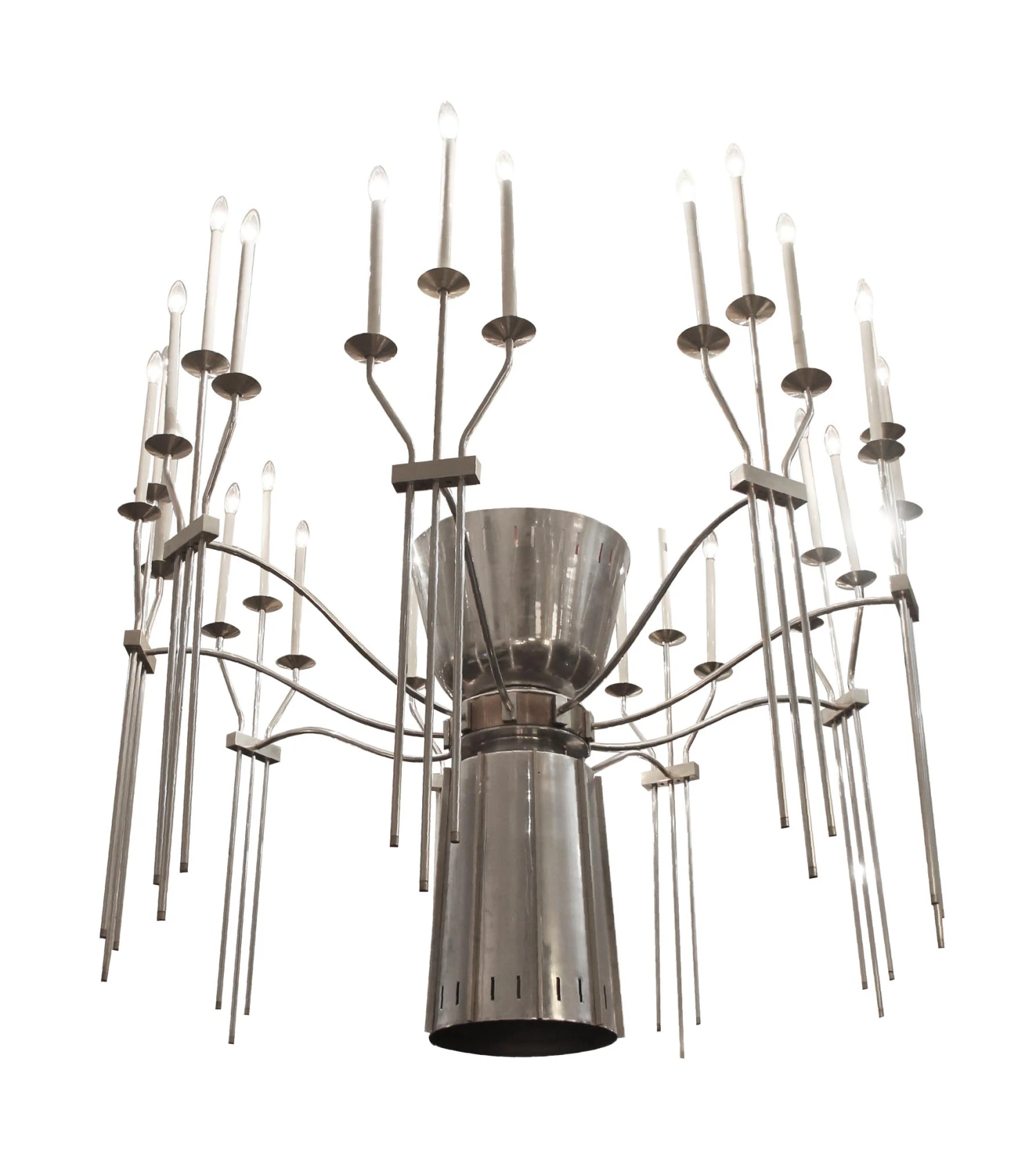 Mid Century Grand 27 Light Aluminum Chandelier 4 Mid Century Grand 27 Light Aluminum Chandelier - Image 2