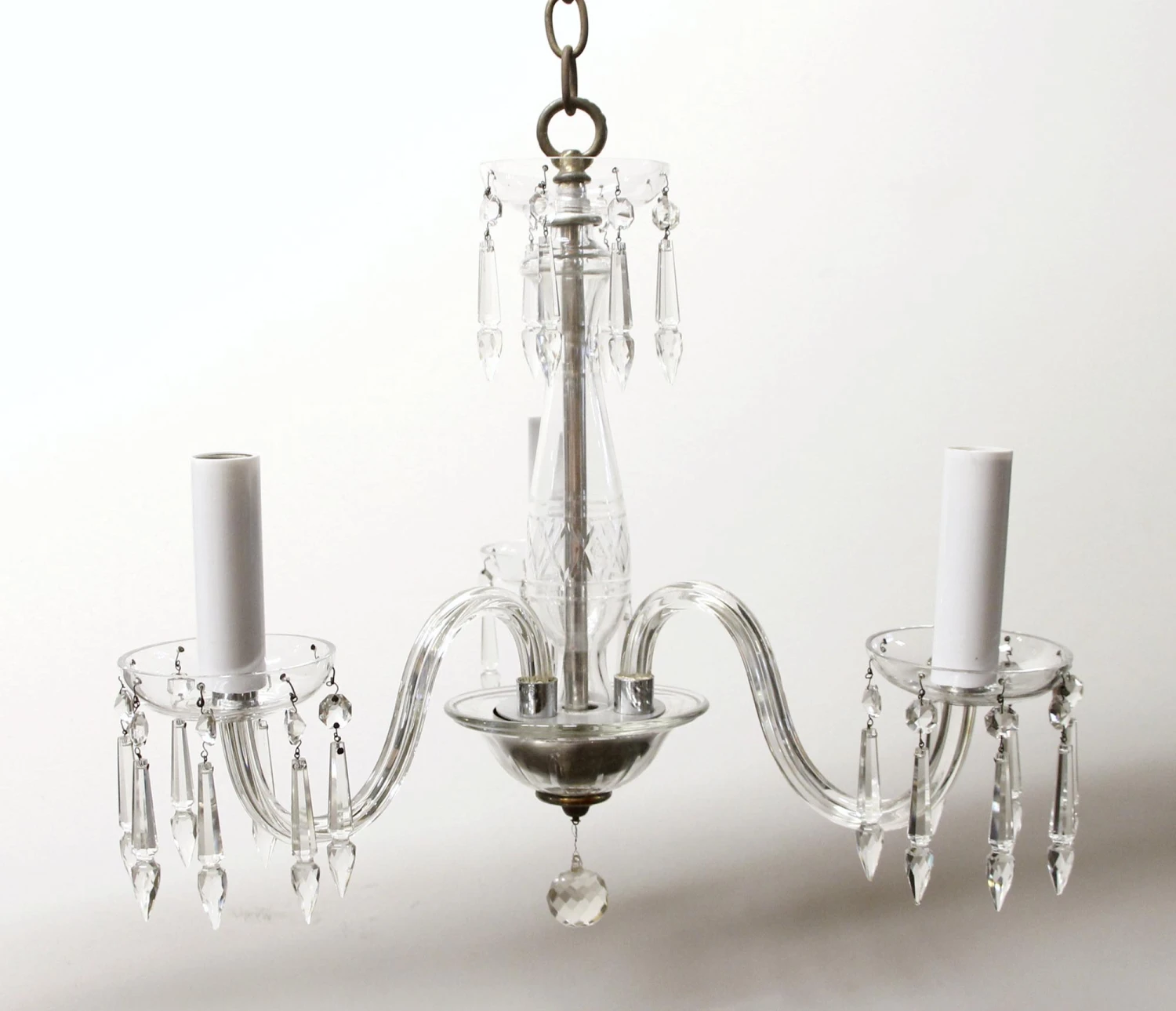 Traditional Petite 3 Arm Clear Crystal Chandelier 4 Traditional Petite 3 Arm Clear Crystal Chandelier - Image 2