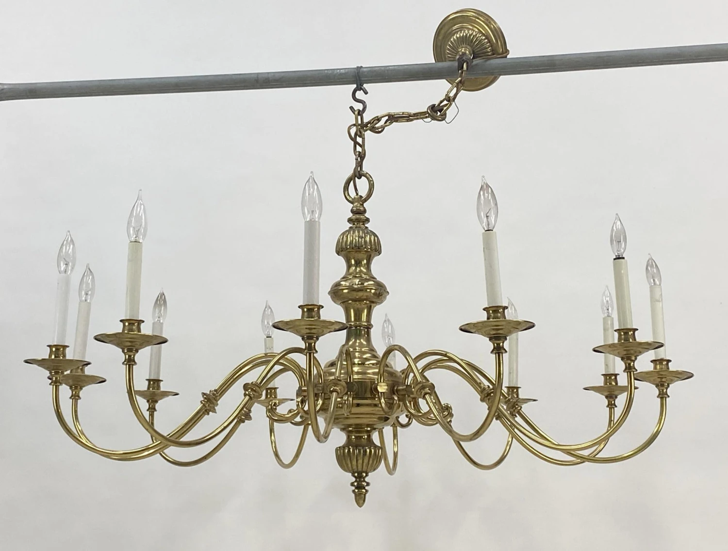 12 Arm Williamsburg Brass 48 In. Ballroom Chandelier 4 12 Arm Williamsburg Brass 48 In. Ballroom Chandelier - Image 2
