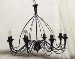 Vintage 8 Arm Blue & Black Wrought Iron Chandelier 8 Vintage 8 Arm Blue & Black Wrought Iron Chandelier -OGT Sale Store chandeliers p263310
