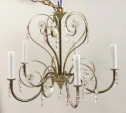 1950s Petite French Chandelier Silver Plate 10 1950s Petite French Chandelier Silver Plate -OGT Sale Store chandeliers p266958