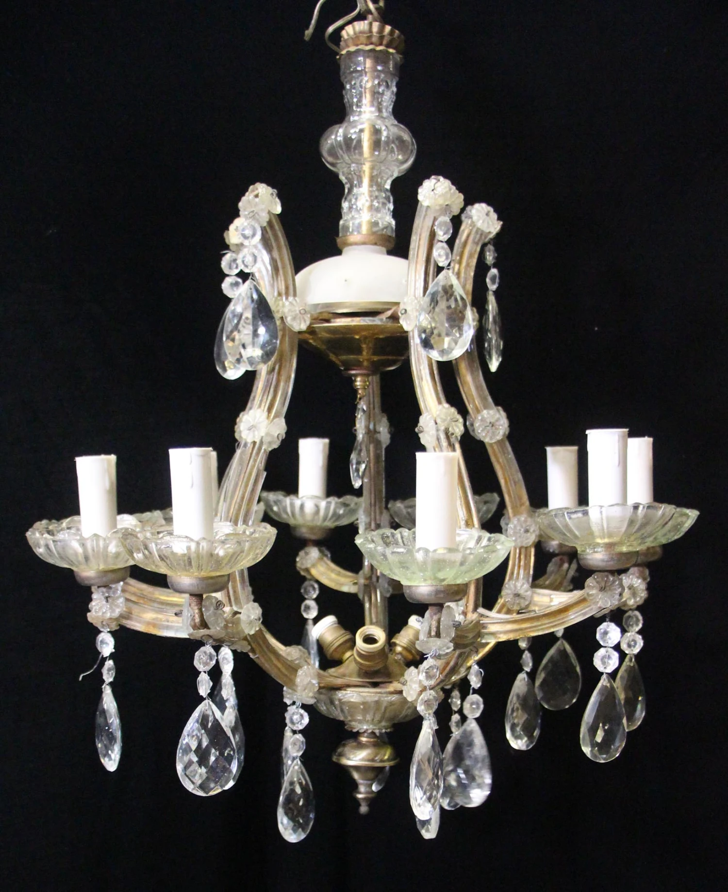 Antique Crystal 10 Arm Marie Therese Chandelier 4 Antique Crystal 10 Arm Marie Therese Chandelier - Image 2